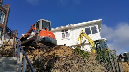 Digging out a new extension at Roseneath.