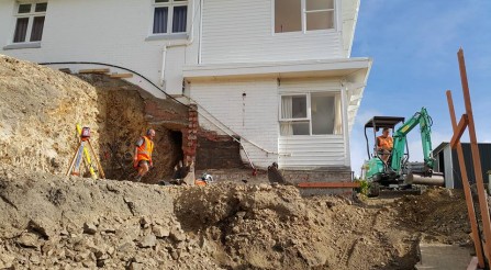 Digging out a new extension at Roseneath.