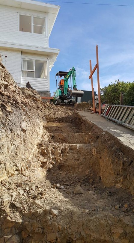 Digging out a new extension at Roseneath.