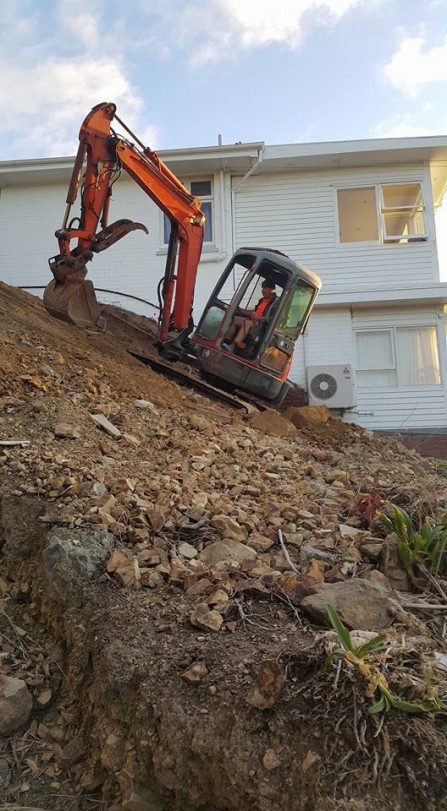 Digging out a new extension at Roseneath.