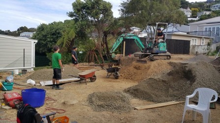 Digging out for a new extension for a house in Brooklyn.