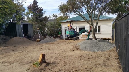 Digging out for a new extension for a house in Brooklyn.