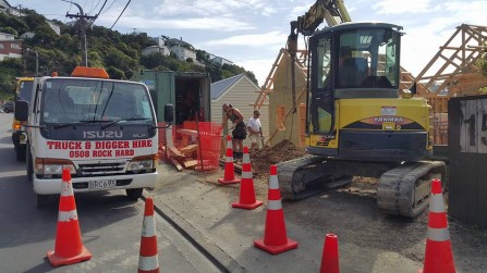 Excavation for a new house in Raroa Road, Wellington