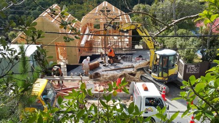 Excavation for a new house in Raroa Road, Wellington.