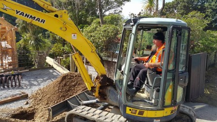 Excavation for a new house in Raroa Road, Wellington.