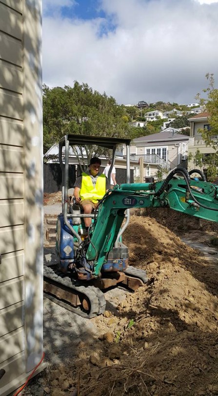 Digging out for a new extension for a house in Brooklyn.