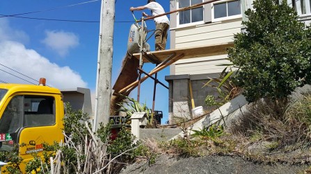 Digging out for a new extension for a house in Brooklyn.