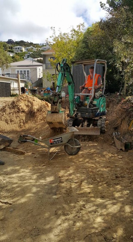 Digging out for a new extension for a house in Brooklyn.