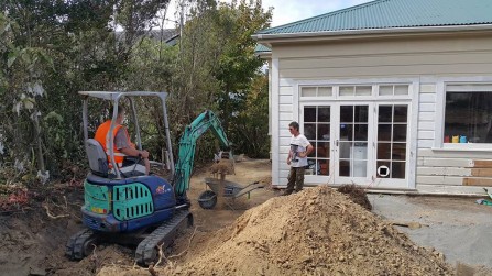 Digging out for a new extension for a house in Brooklyn.