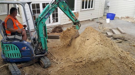 Digging out for a new extension for a house in Brooklyn.