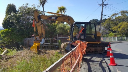 Excavation for a new house in Raroa Road, Wellington.