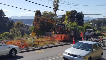 Excavation for a new house in Raroa Road, Wellington.