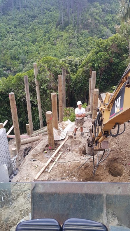 Excavation for a new house in Raroa Road, Wellington.