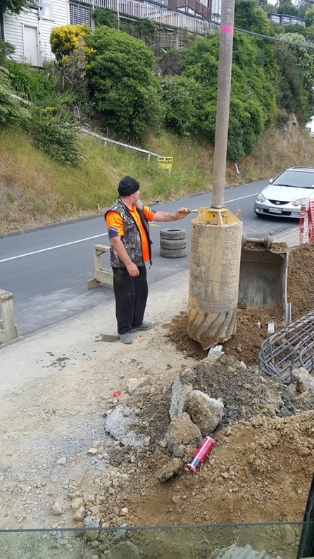 Excavation for a new house in Raroa Road, Wellington.